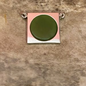 Vintage Jade 925 Necklace Pendant